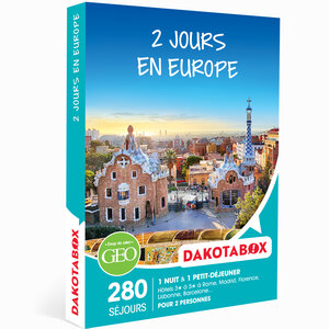 DAKOTABOX - Coffret Cadeau - 2 Jours en Europe - À choisir parmi 280 séjours en hôtels 3 à 5* dans les plus grandes villes d'Europe