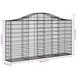 vidaXL Paniers à gabions arqués 11 Pièces 200x30x100/120 cm Fer galvanisé
