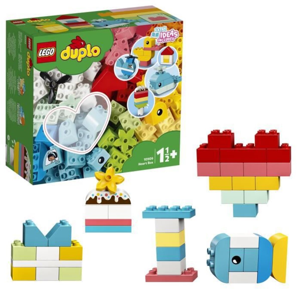 LEGO 10909 DUPLO Classic La Boîte Coeur Premier Set, Jouet Educatif,  Briques de construction pour Bébé 1 an et demi - Zoma