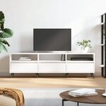 vidaXL Meuble TV blanc 150x30x44 5 cm bois d'ingénierie