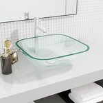 vidaXL Lavabo Verre 42x42x14 cm Transparent