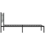 vidaXL Cadre de lit métal avec tête de lit noir 75x190 cm