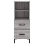 vidaXL Buffet haut Sonoma gris 34 5x34x180 cm Bois d'ingénierie