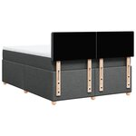 vidaXL Sommier à lattes de lit avec matelas Gris foncé 140x200cm Tissu