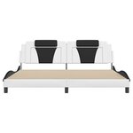 vidaXL Cadre de lit avec lumières LED blanc noir 200x200 cm similicuir