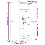 vidaXL Garde-robe Chêne sonoma 90x52x200 cm Bois d’ingénierie