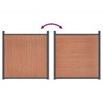 vidaXL Panneau de clôture marron 526x186 cm WPC