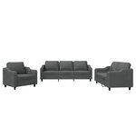 vidaXL Ensemble de canapés 3 Pièces avec coussins Gris foncé Tissu