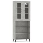 Vidaxl buffet haut gris béton 69 5x34x180 cm bois d'ingénierie