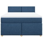 vidaXL Sommier à lattes de lit avec matelas Bleu 140x200 cm Tissu