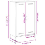 vidaXL Buffet haut noir 68x39x113 cm acier