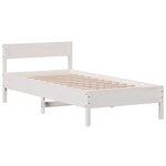 vidaXL Cadre de lit sans matelas blanc 75x190 cm bois de pin massif