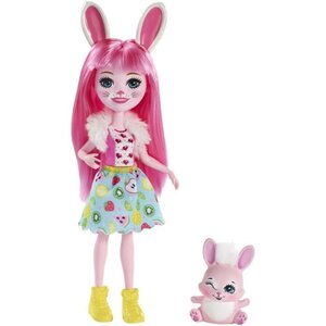 Mini-poupée Enchantimals Brystal Lapin et Lapereaux - Figurine