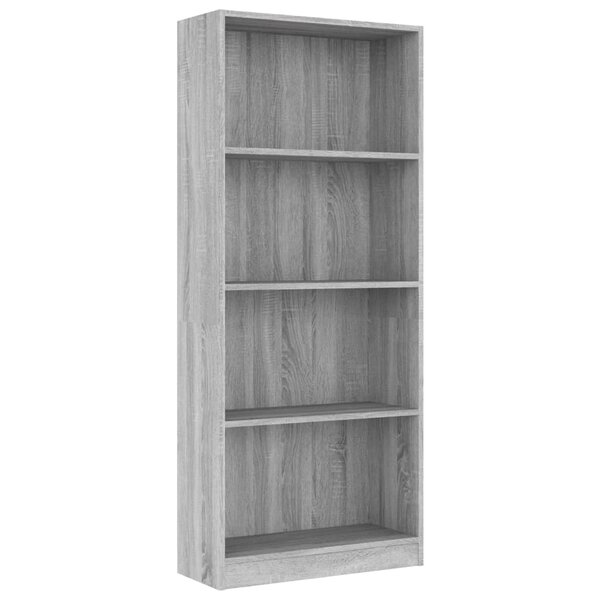 vidaXL Bibliothèque 4 niveaux Sonoma gris 60x24x142 cm