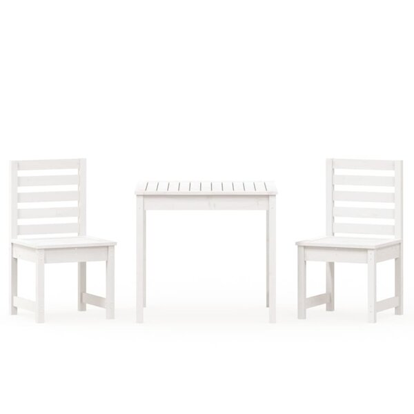 vidaXL Ensemble de bistrot de jardin 3 Pièces blanc bois de pin massif