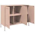 vidaXL Buffet rose 100 5x39x79 cm acier laminé à froid