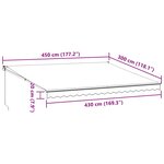 vidaXL Auvent rétractable anthracite et blanc 4 5x3 m tissu/aluminium