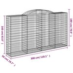 vidaXL Paniers à gabions arqués 20 Pièces 300x50x160/180 cm fer galvanisé