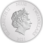 Pièce de monnaie 2 Dollars Niue 2021 1 once argent BE – Gandalf