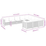 vidaXL Salon de jardin avec coussins 10 Pièces gris résine tressée