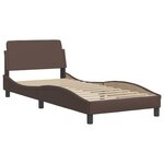 vidaXL Cadre de lit avec tête de lit marron 90x200 cm Similicuir