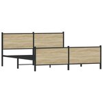 vidaXL Cadre de lit en métal sans matelas chêne sonoma 183x213 cm