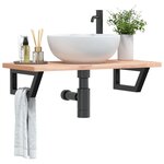 vidaXL Supports d'étagères pour lavabo 2 Pièces noir trapèze acier