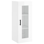 vidaXL Buffet haut Blanc brillant 34 5x34x180 cm Bois d'ingénierie