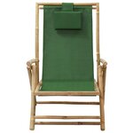 vidaXL Chaise de relaxation inclinable Vert Bambou et tissu