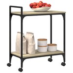 vidaXL Chariot de cuisine chêne sonoma 60 5x31x72 5 cm bois ingénierie