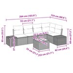 vidaXL Canapé de jardin 5 pièces avec coussins gris en rattan synthétique