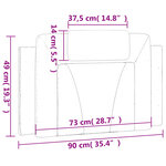vidaXL Coussin de tête de lit noir et blanc 90 cm similicuir