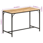 vidaXL Table à manger 110x55x75 cm bois de manguier massif brut et fer