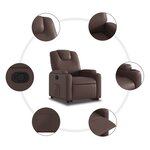 vidaXL Fauteuil inclinable marron similicuir