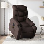 vidaXL Fauteuil inclinable de massage électrique Marron foncé Tissu