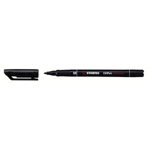 Stylo-feutre ohp pen permanent pointe moyenne 1mm encre indélébile noir x 10 STABILO