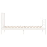 vidaXL Cadre de lit avec tête de lit blanc 90x200 cm bois massif