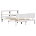 vidaXL Cadre de lit avec tête de lit blanc 135x190 cm bois pin massif