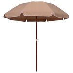 vidaXL Parasol avec mât en acier 240 cm Taupe