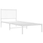 vidaXL Cadre de lit métal avec tête de lit blanc 80x200 cm