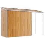 vidaXL Abri de jardin avec toit prolongé marron clair 277x110 5x181 cm