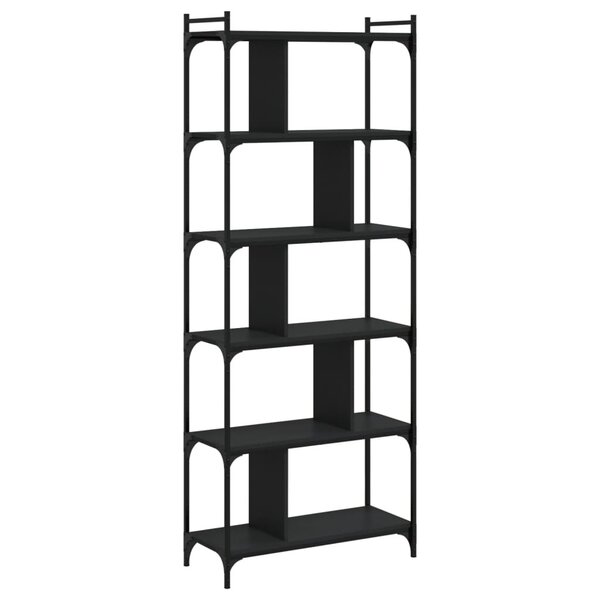 vidaXL Bibliothèque 6 niveaux noir 76x32x192 cm bois d'ingénierie