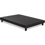 Sommier tapissier à lattes 140 x 190 - Bois massif gris anthracite + pieds