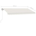 vidaXL Auvent automatique sur pied 450x350 cm Crème