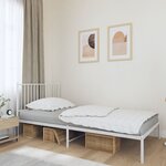 vidaXL Cadre de lit métal avec tête de lit blanc 107x203 cm