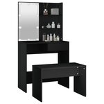 vidaXL Ensemble de coiffeuse avec LED Noir Bois d'ingénierie