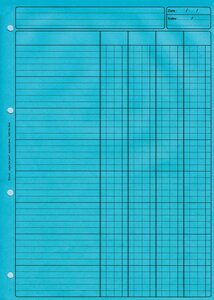 Bloc Audit 4 Colonnes + entête 297X210 80 Pages Bleu ELVE