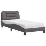 vidaXL Lit avec matelas gris 90x200 cm similicuir
