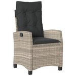 vidaXL Ensemble à manger de jardin et coussins 9 Pièces gris clair rotin