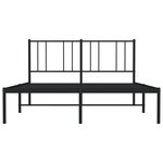 vidaXL Cadre de lit métal avec tête de lit noir 140x200 cm